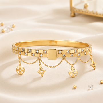 Golden Charm Luxe Pave-Set Bracelet For Women
