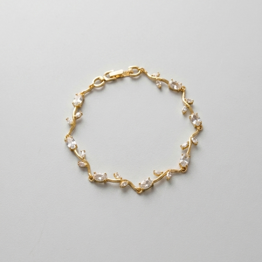 Floral Vine Gold Tulip Bracelet For Women