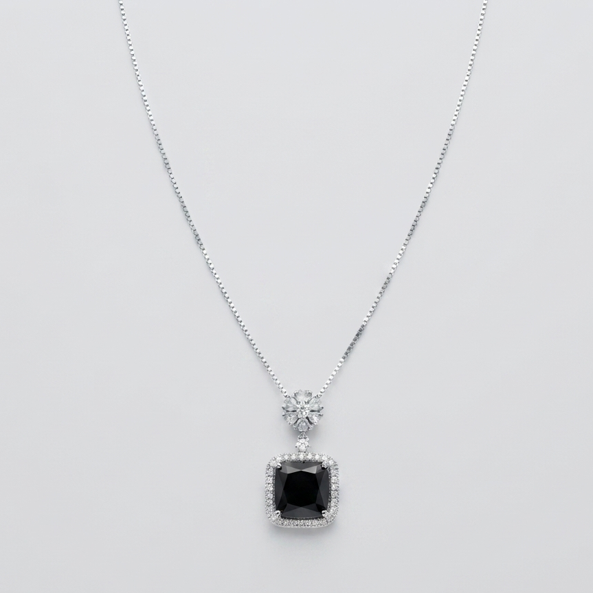 Midnight Radiance Square-Cut Pendant
