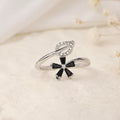 Adjustable Black Floral Ring for Women in Pakistan | Zivaro