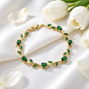 Botanical Gold-Plated Crystal Tulip Bracelet