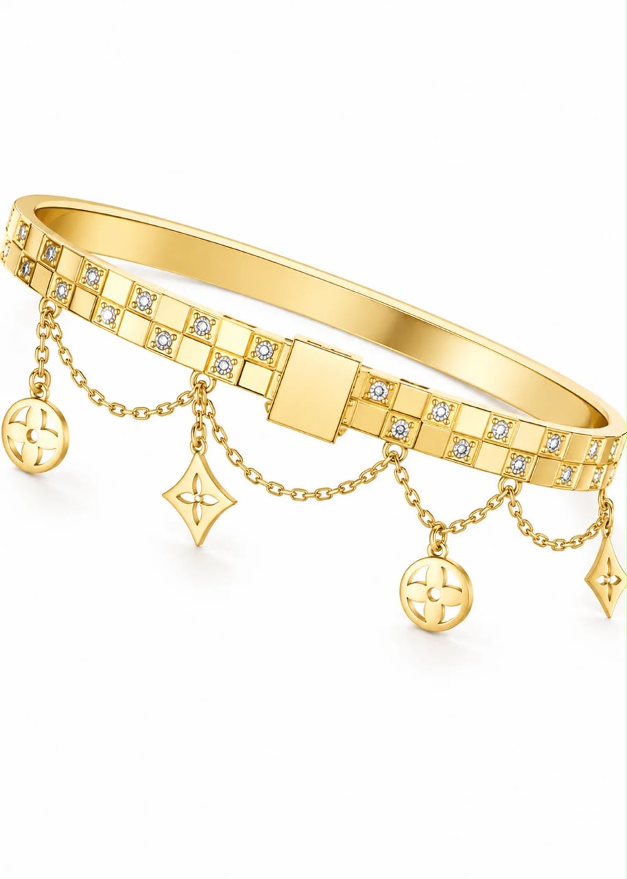 Golden Charm Luxe Pave-Set Bracelet