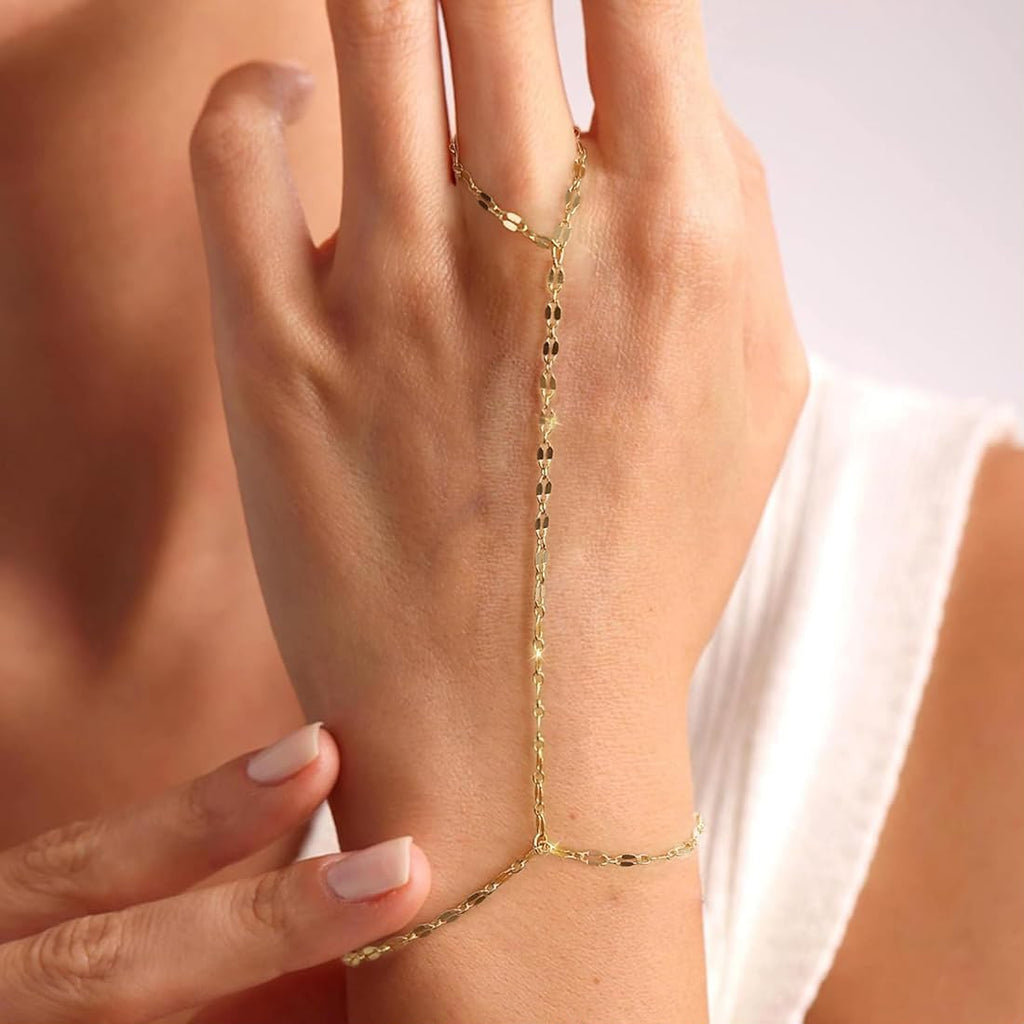 Elegant Minimalist Golden Lace Hand Chain