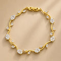 Floral Vine Gold Tulip Bracelet For Women