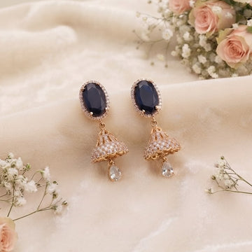 Elegant Gold-Plated Traditional Jhumka Earrings